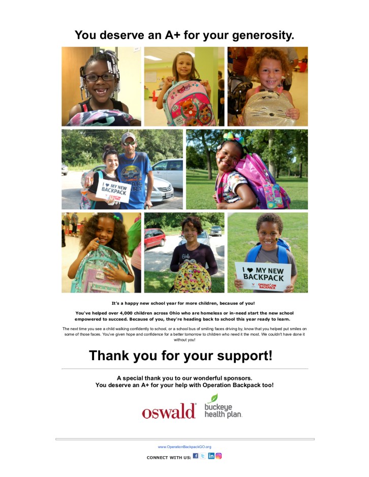 You deserve an A+ for your generosity!