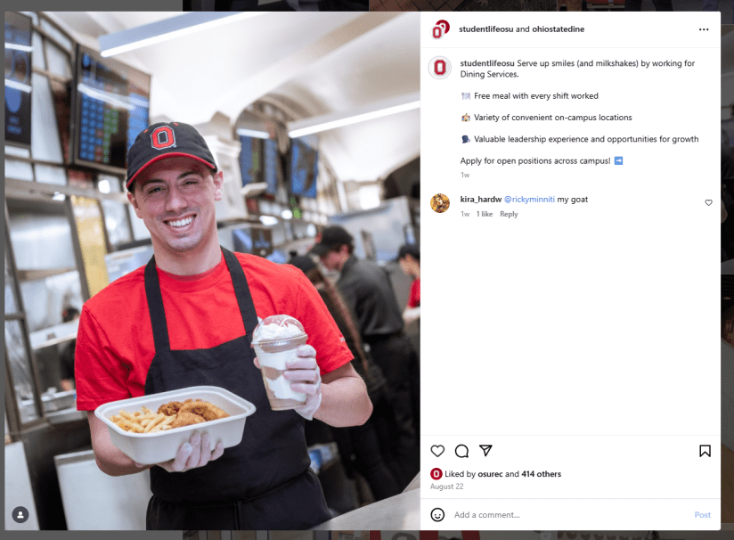 Social Media for Dining Services at Ohio State